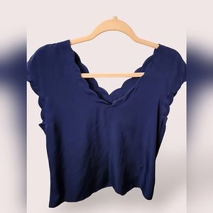 Express Cap Sleeve V-Neck Navy blouse M